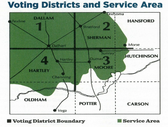 voting districts and service area